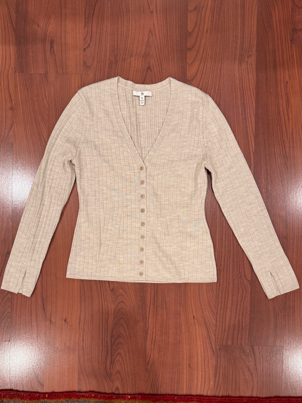 Banana Republic Wool Ribbed V-Neck Button-Front Women's Cardigan size M
